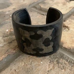 Black cuff bracelet with design